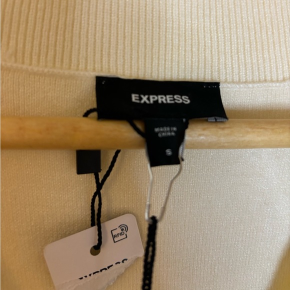 Express Holiday Bow Rhinestone Cardigan Cream - Picture 11 of 11